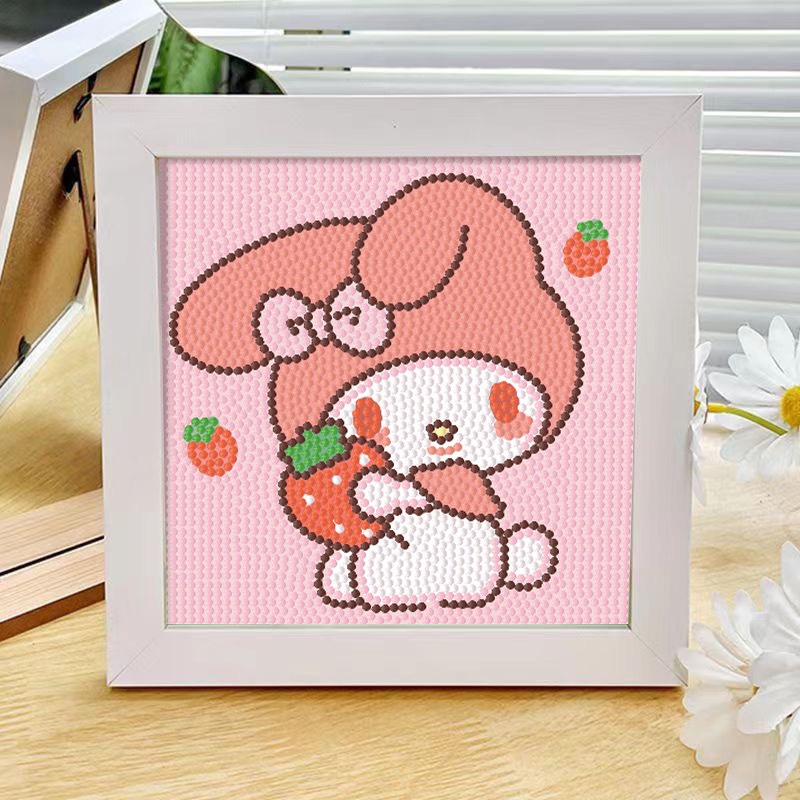 Tranh chấm đá cho trẻ em tranh đính đá cho bé gái tặng kèm khung làm xong chỉ việc treo lên đẹp cực 