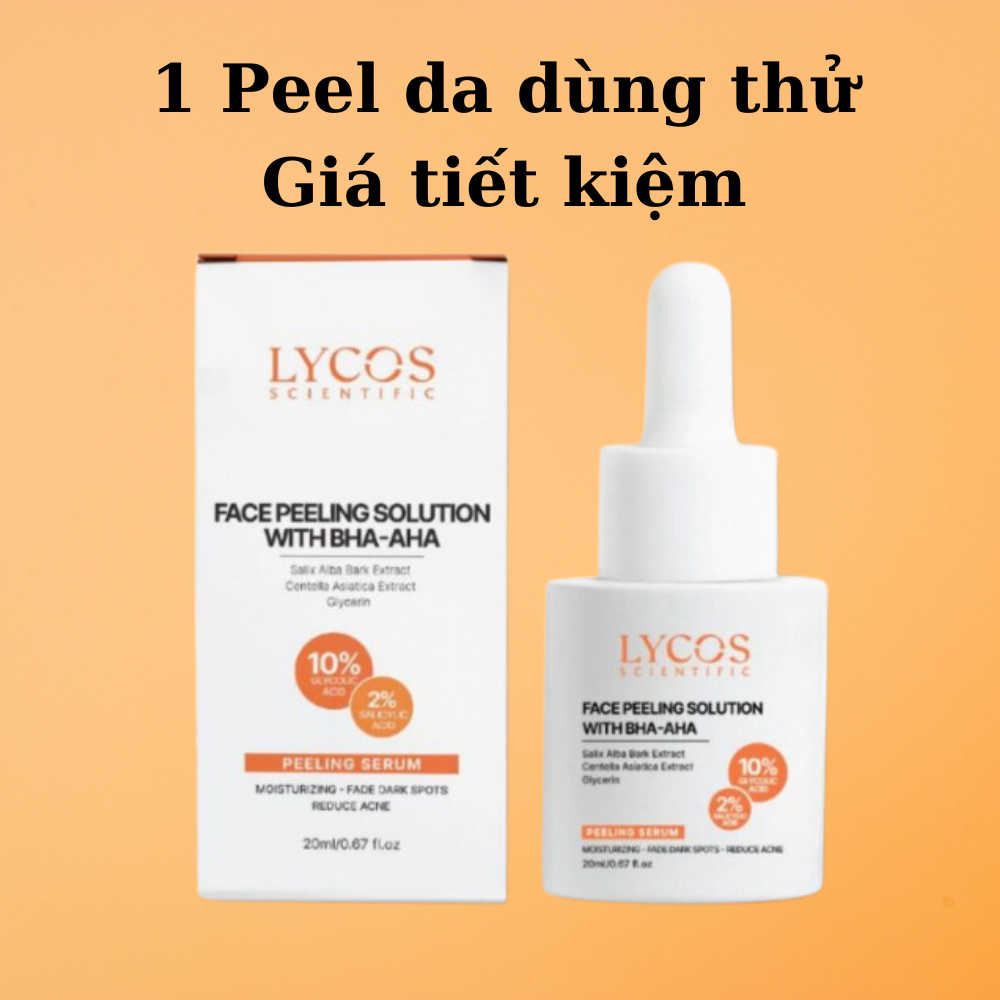 Tinh chất Peel da LYCOS - Peel da LYCOS sinh học AHA 10% BHA 2% không gây kích ứng bong tróc đau rát