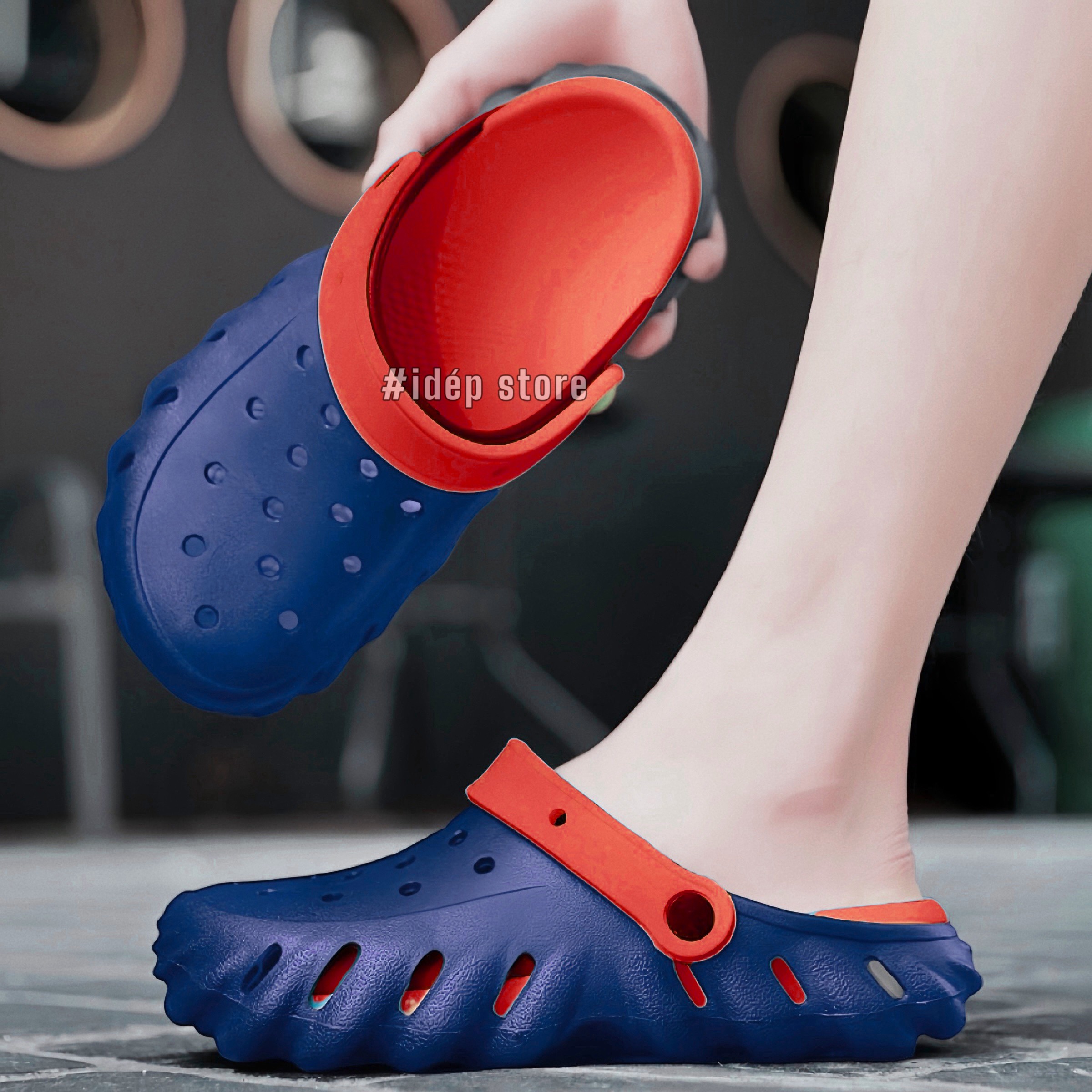 Dép sục Cross Pollex Echo Clog Nam đế gợn sóng cao 4cm siêu nhẹ đi mưa đi chơi bao ngầu thời trang S