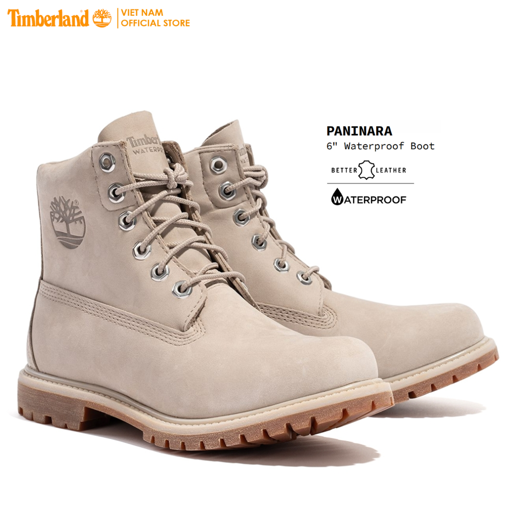 [Sale] Timberland Giày Boot Nữ Paninara Collarless 6inch Waterproof Boot Light Taupe Nubuck TB0A44KUAI