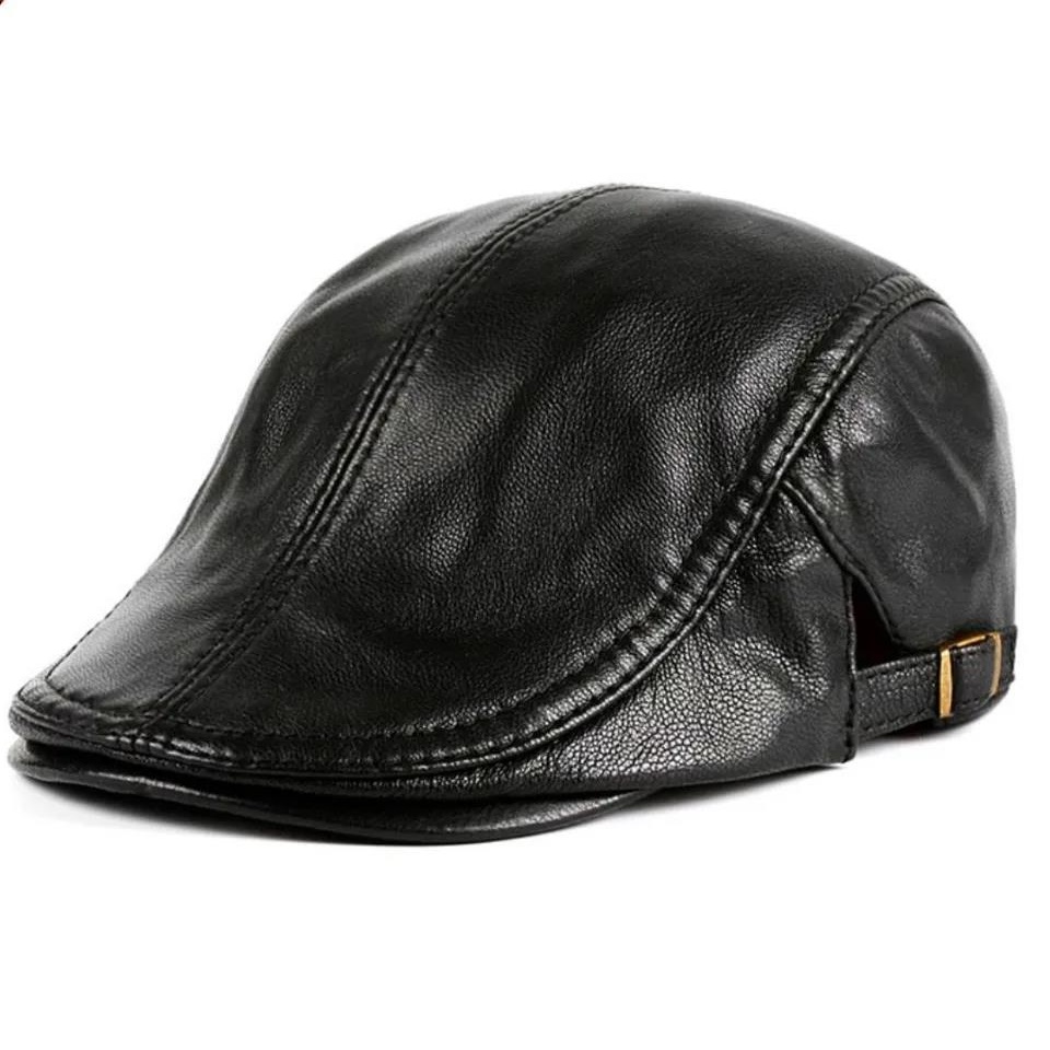 Mũ beret mũ nồi nam có chỉnh size 100% da bò mềm