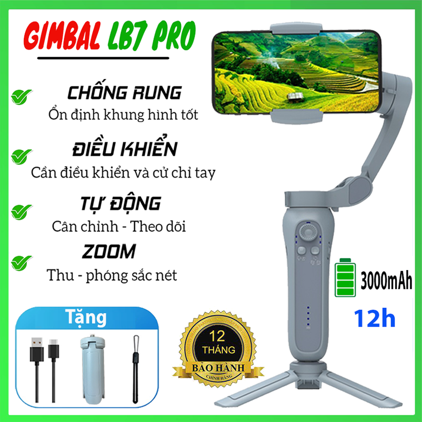 Tay cầm chống rung cho điện thoại LB7 Pro Gậy quay video chống rung Gimball điện thoại giá rẻ Gimbal