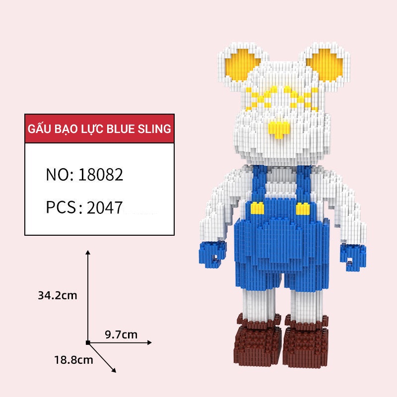 ( Tặng kèm búa ) Lego Gấu Bearbrick 32 cm nhiều mẫu mã khổng lồ hàng đẹp dùng làm trang trí quà tặng decor lego gấu bearbrick lắp ráp.