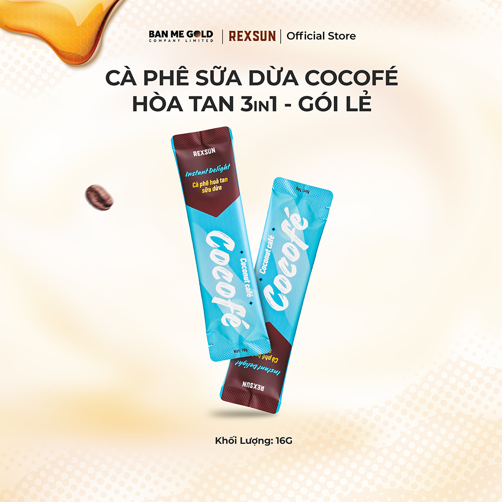 [HOẢ TỐC] Cà Phê Sữa Dừa Cocofe – Túi 480gr (30 Gói) - Cafe Hòa Tan Cao Cấp Chính Hãng Ban Me Gold -