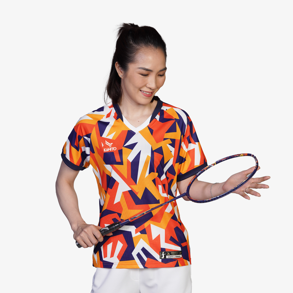 Áo cầu lông nữ Kamito TM Color mát mẻ vải Polyester cao cấp thông thoáng mồ hôi khử khuẩn