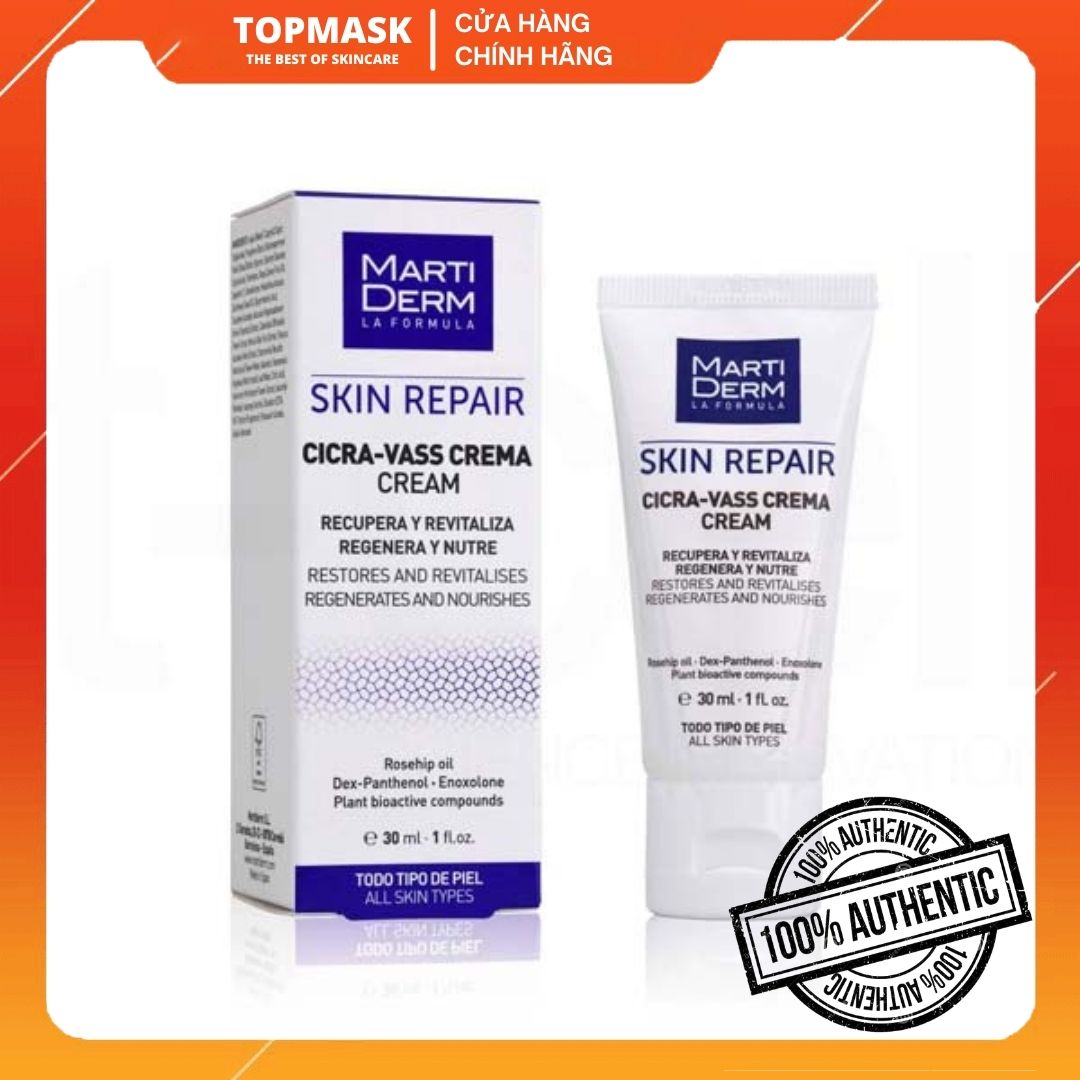 Kem Dưỡng Tái Tạo & Phục Hồi Da Nhạy Cảm Martiderm Skin Repair Cicra Vass Cream 30ml
