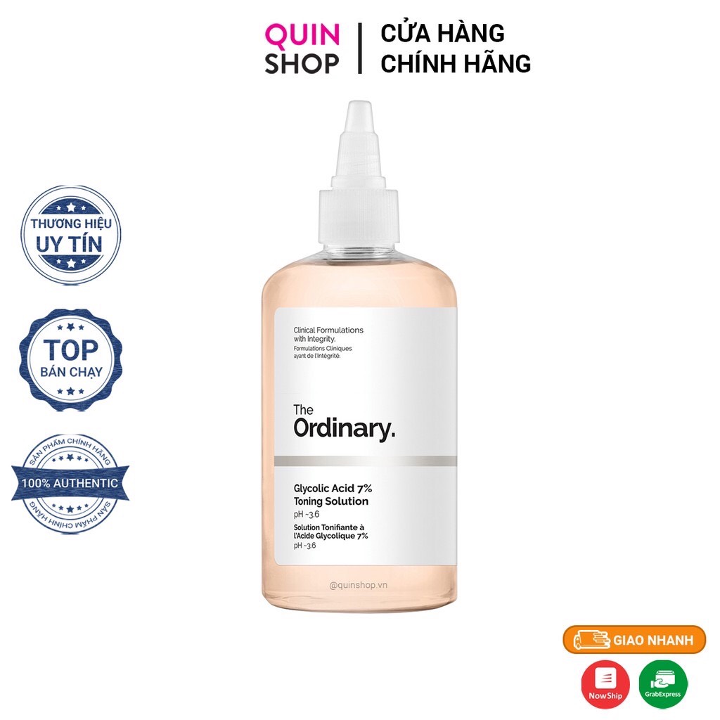 [Hcm]The Ordinary - Nước Hoa Hồng Tẩy Da Chết The Ordinary Glycolic Acid 7% Toning Solution Ph~3.6 240Ml