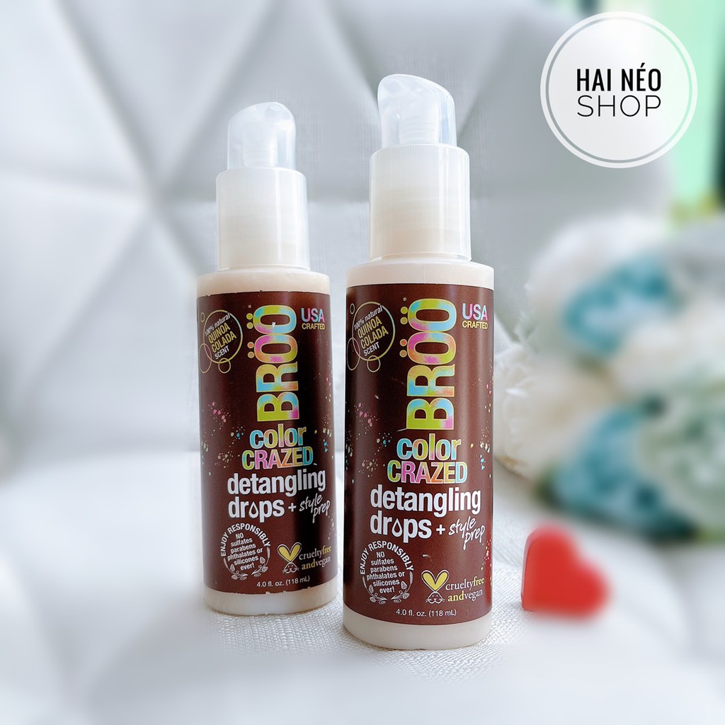 [Hcm]Kem Dưỡng Tóc Nhuộm Và Hư Tổn Khô Xơ Rối Broo Color Crazed Detangling Drops (Usa)