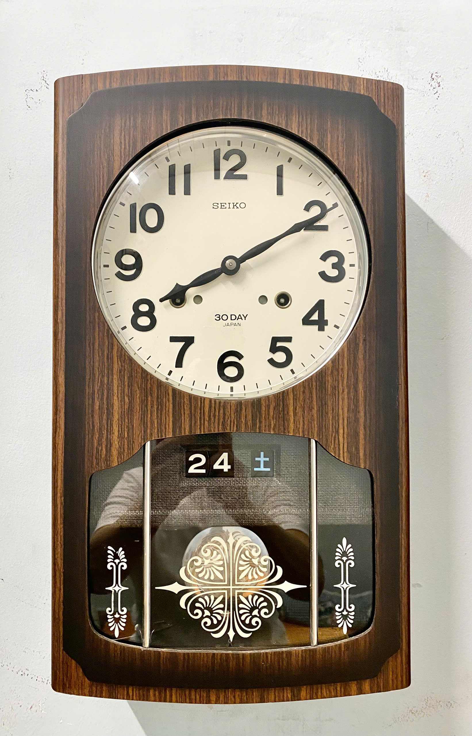 #.Đồng hồ treo tường quả lắc Seiko 30 ngày cổ điển 1970# Đồng hồ côn cổ
