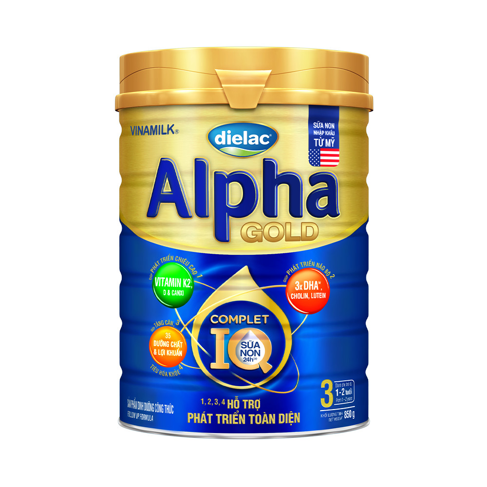 Sữa bột Dielac Alpha IQ Gold 3 Sữa Non 850g Mới