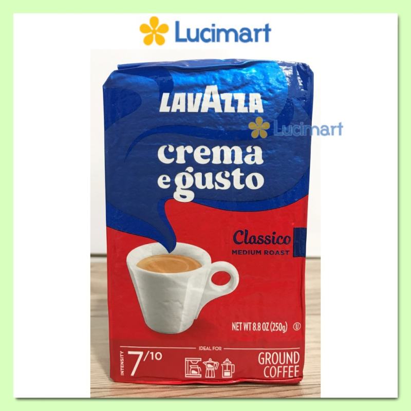 Cà phê Ý Lavazza rang xay sẵn Crema E Gusto Ground Coffee Blend gói 250 gram [Hàng Mỹ]