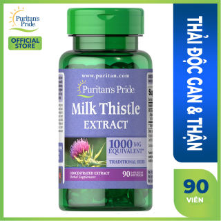 Viên uống bổ gan giải độc gan tăng cường chức năng gan Puritans Pride Milk Thistle Extract 1000mg 90 viên HSD 30/5/2022