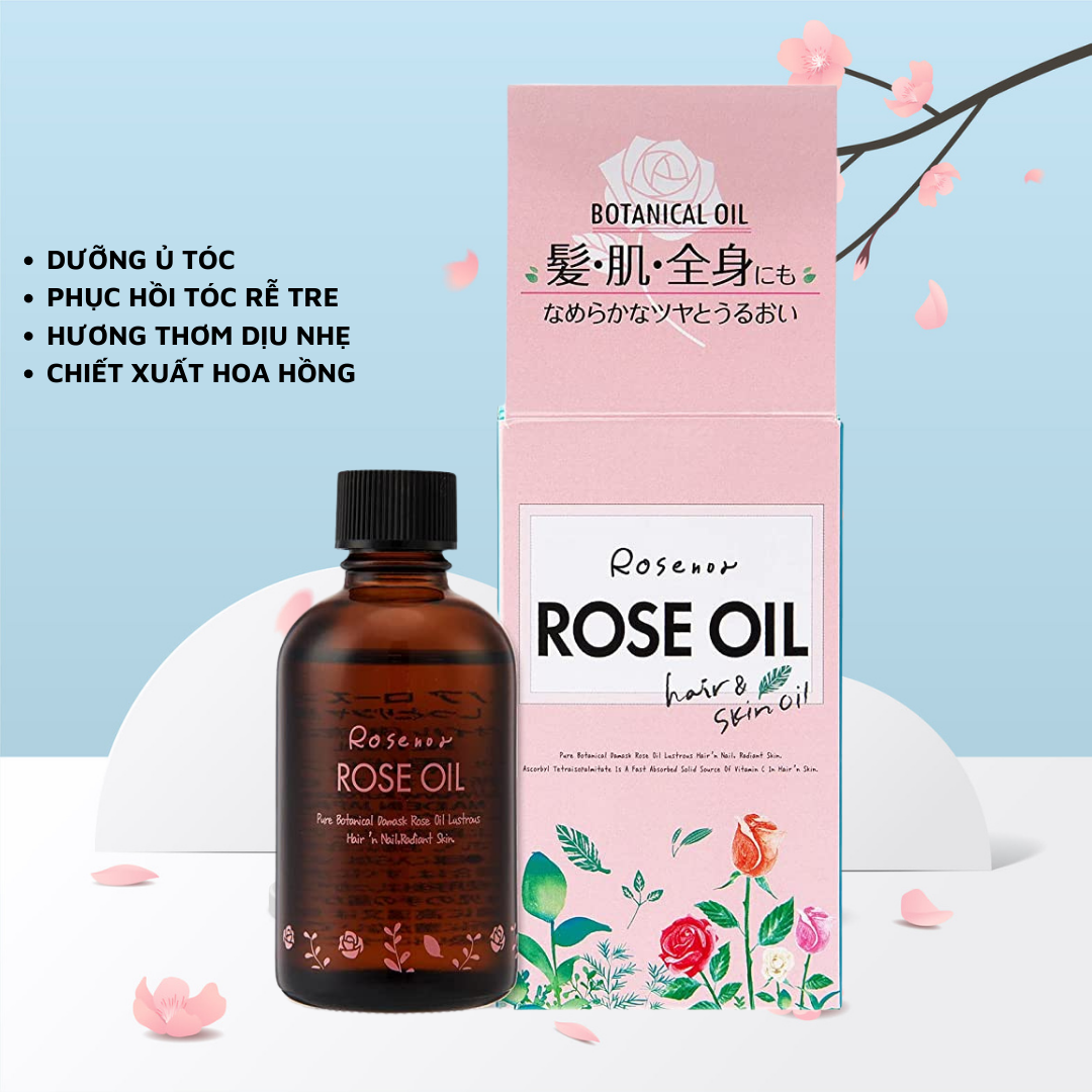 Dầu ủ tóc hoa hồng Botanical Rose Oil Nhật Bản 60ml