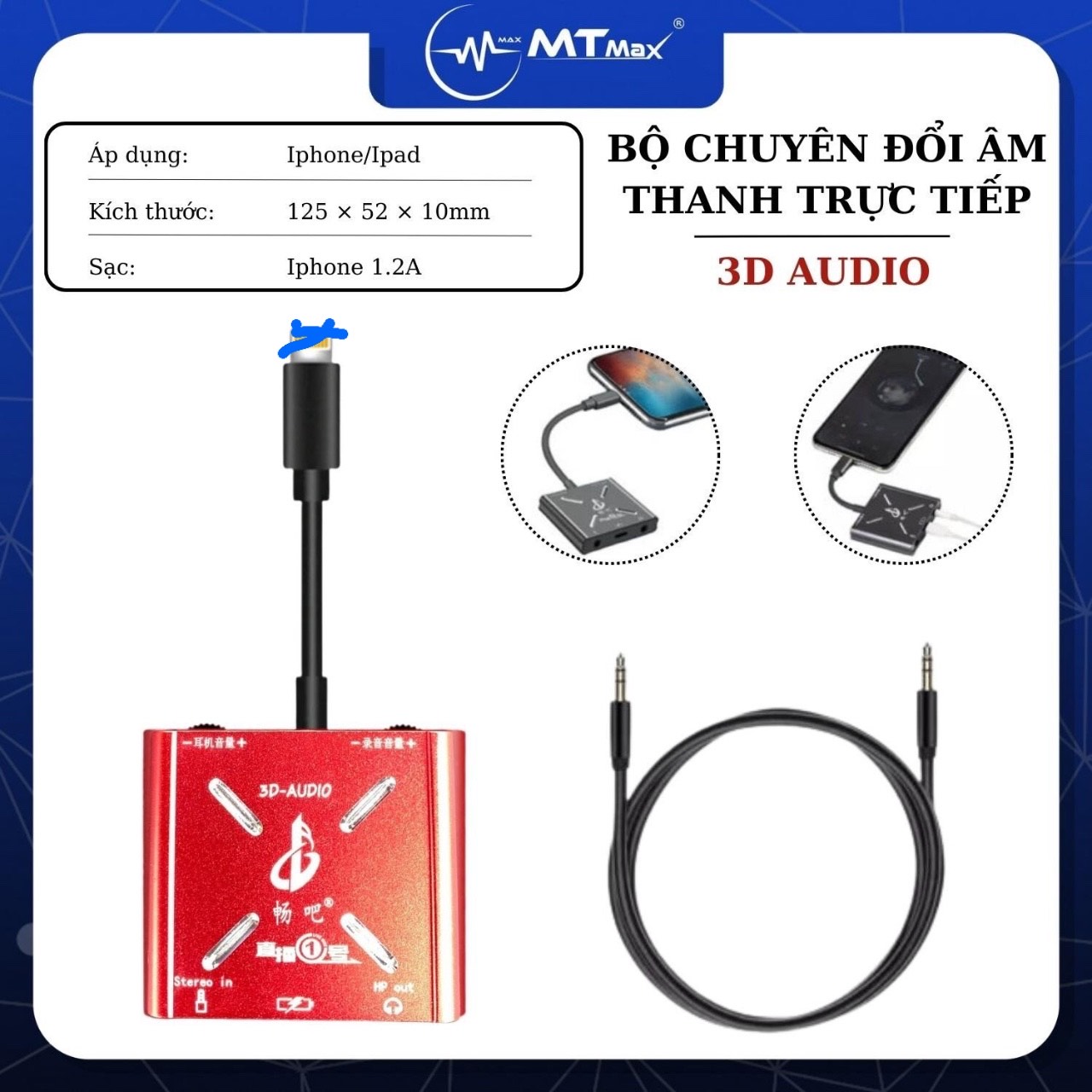 Dây livestream Stereo 3D AUDIO cho điện thoại - Dây livestream (OTG) Điều Chỉnh Được Âm Lượng Ngay T