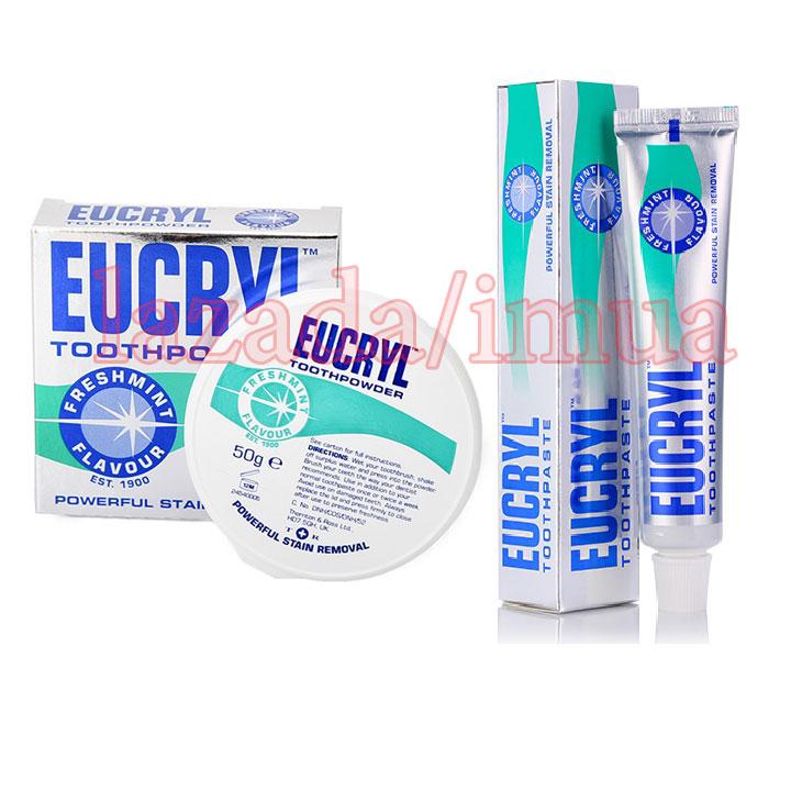 [HCM]Bộ kem đánh răng và Bột tẩy trắng răng EuCryl nhập khẩu từ Anh