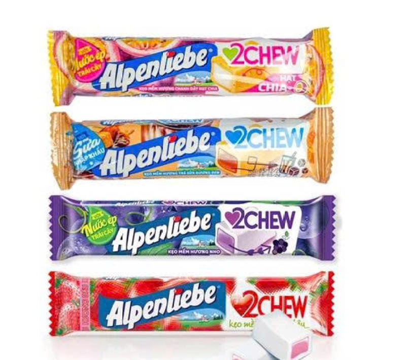 Kẹo mềm Alpenliebe 2Chew đủ vị dạng thỏi - Kẹo Alpenliebe mềm 245gram/Thỏi