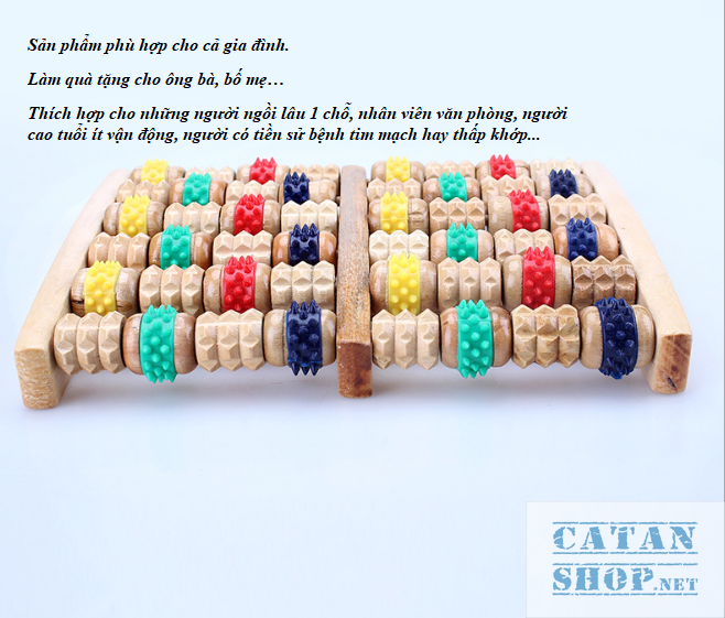 [HCM]Dụng cụ massage chân bằng Gỗ cao cấp Cây lăn chân 6 thanh Gỗ siêu tiện dụng-GD437-Massage-ChanGo