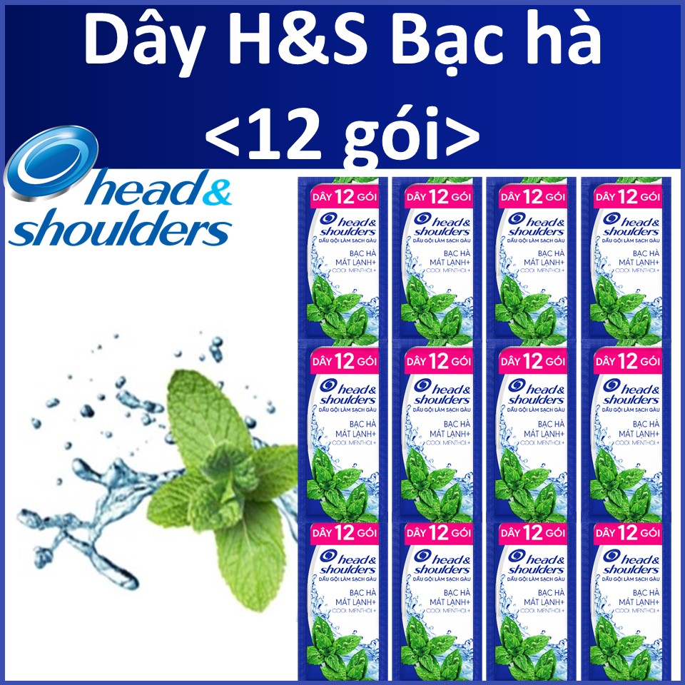 Dầu Gội Head&Shoulders Bạc Hà Dây 12 Gói