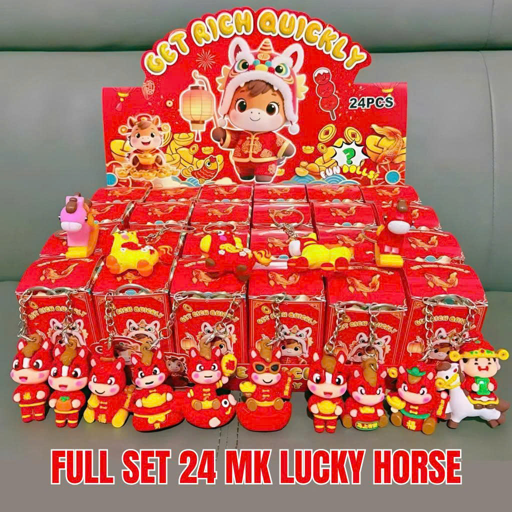 Set 24 Hộp Blindbox Hộp Mù Móc Khóa Bí Ẩn 24 Chiếc Móc Khóa Ngựa Tết 2026 Móc Khóa Làm Quà Tặng Cho Bé - Lana Queen