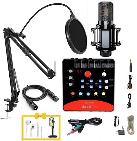 Mic thu âm takstar pc-k850 soundcard icon upod pro chân đế livestream ma2 dây mic 3m- bộ live stream