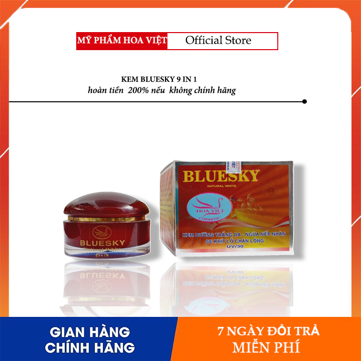 KEM BLUESKY 9 IN 1 HOA VIỆT DƯỠNG TRẮNG - CHỐNG NHĂN - GIẢM NÁM - KHÍT LỖ CHÂN LÔNG UV/30