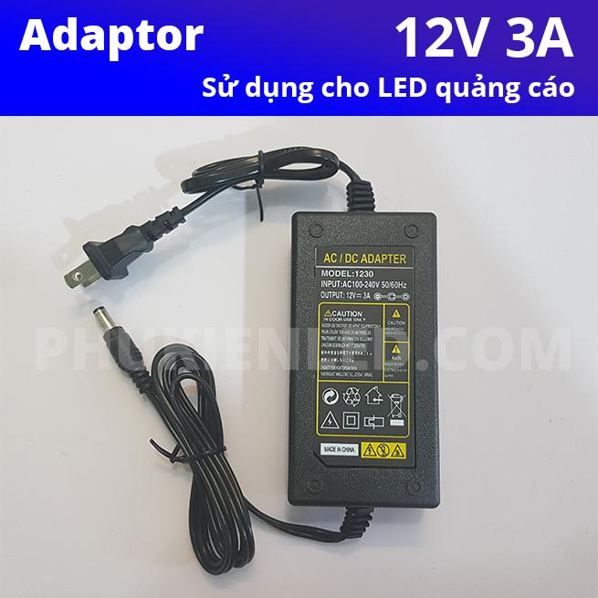 Nguồn 12V 3A, Adapter 12V 3A, nguồn DC 12V 3A