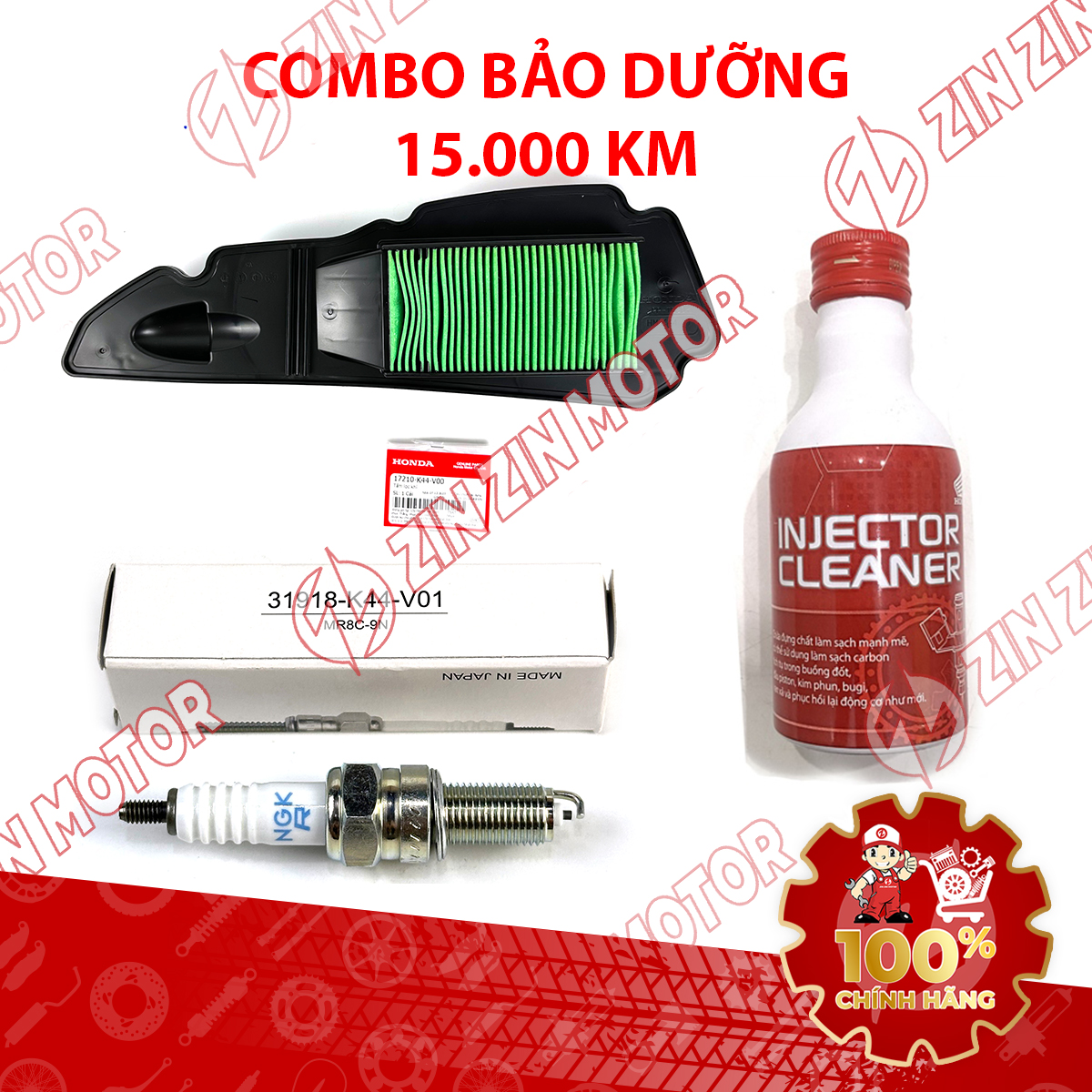 Combo Bảo Dưỡng Định Kỳ Xe Vision 2015 2016 2017 2018 2019 2020 ( Lọc Gió  Lọc Xăng  Bugi ) Chính Hã