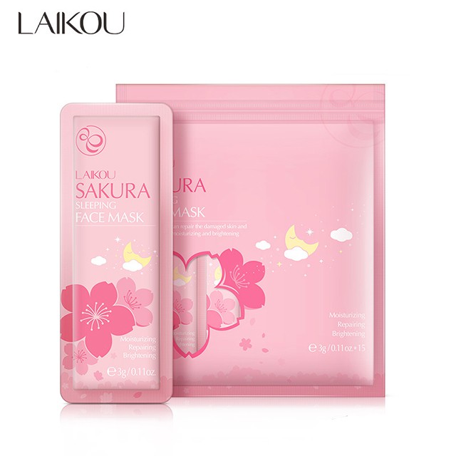 [HCM]Túi 15 Gói Mặt Nạ Ngủ Hoa Anh Đào Laikou