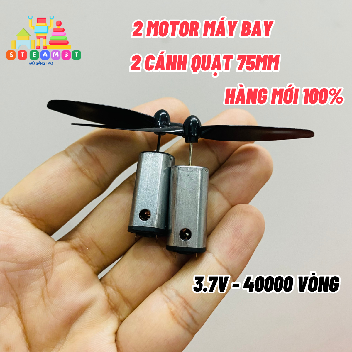 [HCM]2 motor N50 kèm 2 cánh quạt thuân nghịch 75mm cho máy bay mini 3.7V tốc độ cao 40000 RPM - LK01