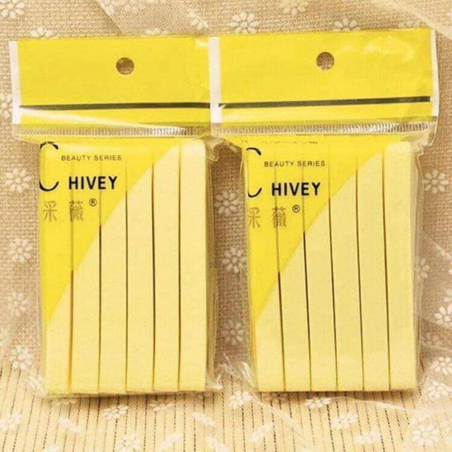 [HCM]Gói bông mút rửa mặt bọt biển Chivey (Gói 12 miếng)