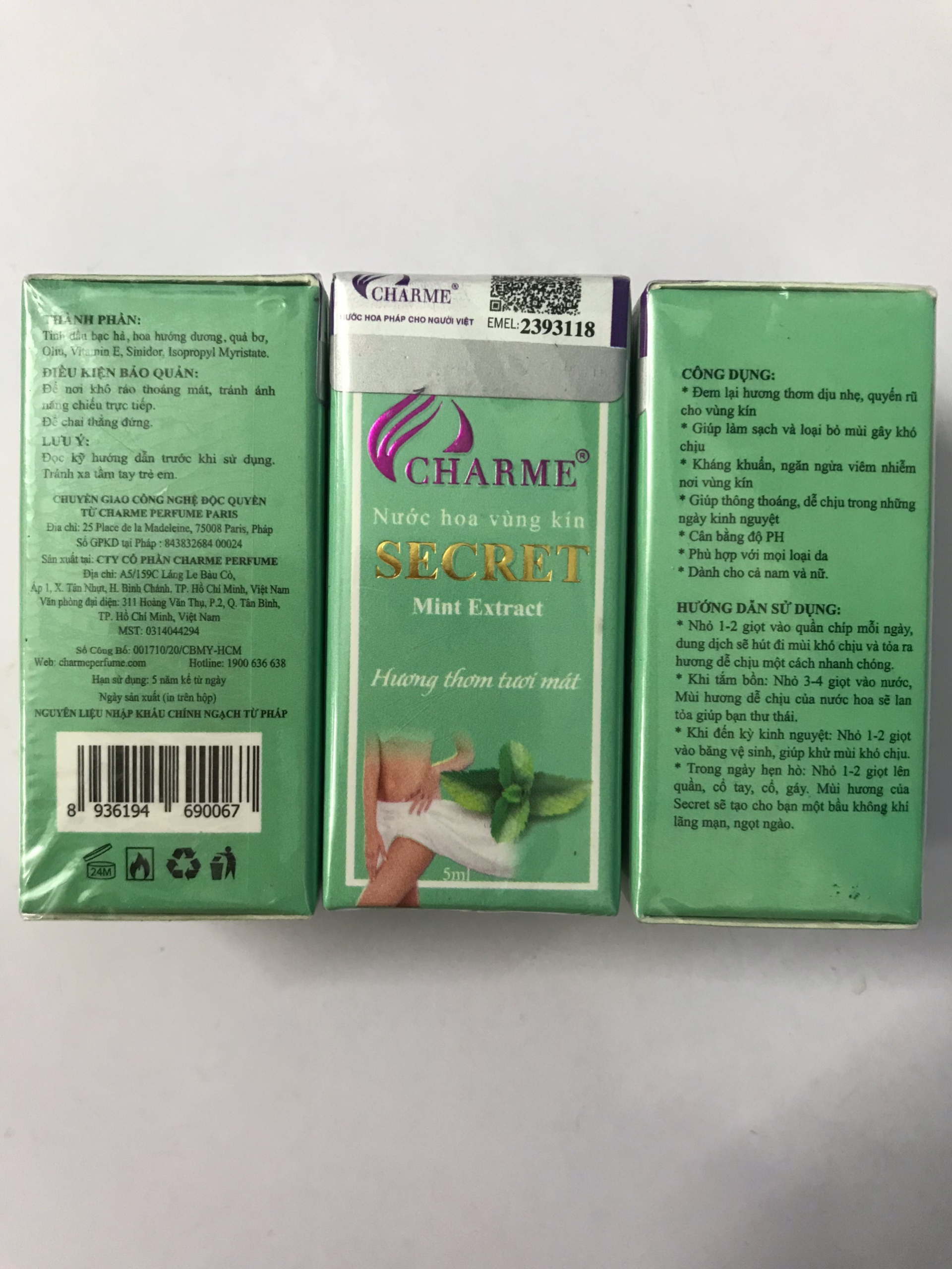 Nước Hoa Vùng Kín Secret Mint E.x.t.r.a.c.t 5ml