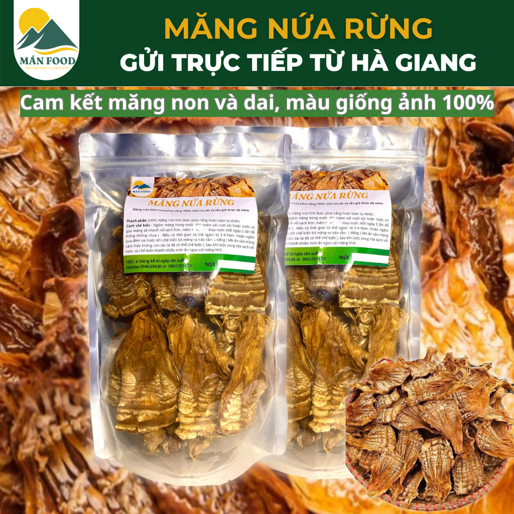 Măng Nứa Rừng khô Hà Giang - Măng nứa rừng khô đặc sản Hà Giang - Măng khô - Măng Rừng - Gói 500g