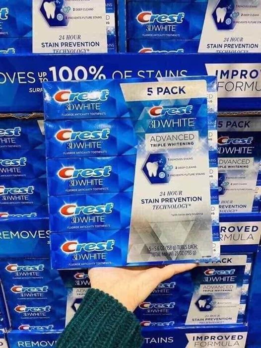 [HCM]Kem đánh răng CREST 3D White Advanced Triple Whitening 158g  USA TRẮNG GẤP 3 LẦN  NGĂN CHẶN VI KHUẨN SUỐT 24 GIỜ