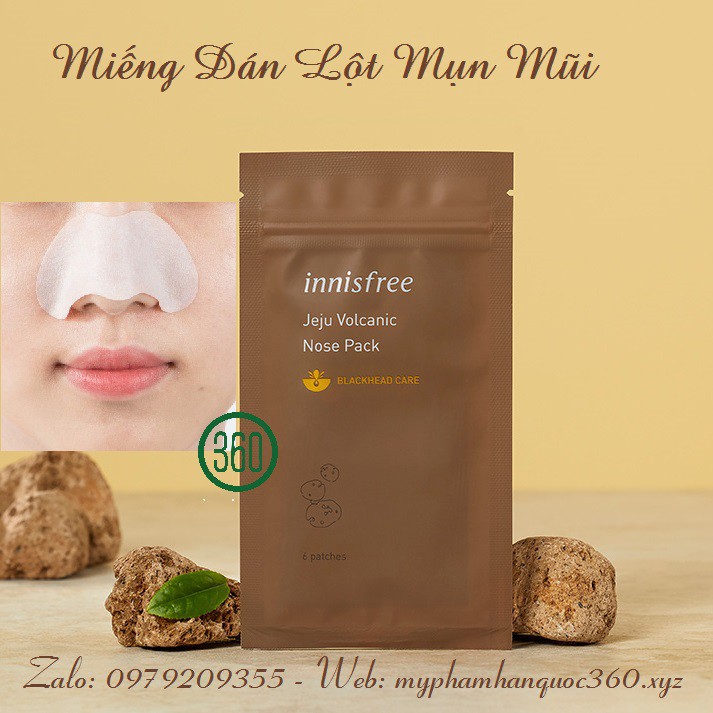 [Gói 6 Miếng] Miếng Dán Lột Mụn Innisfree Volcanic Nose Pack Chất Lượng Đảm Bảo An Toàn Đến Sức Khỏe Người Sử Dụng Cam Kết Hàng Đúng Mô Tả