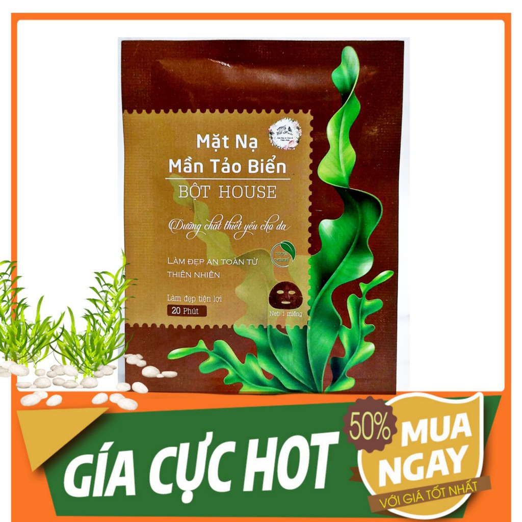 [Hcm]Mặt Nạ Mầm Tảo Biển Handmade Nhà Bột Giảm Mụn Giúp Da Trắng Mịn Hồng Hào