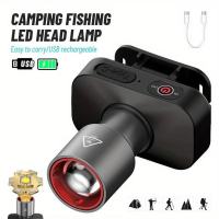 Đèn Pin Đội Đầu Siêu Sáng Zoom Xa Gần Chiếu Xa 250m Sạc USB Type-C Pin Trâu Chống Nước (Loại Tốt)