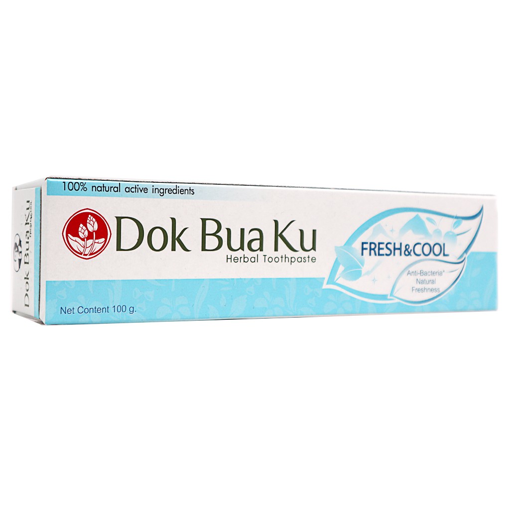 [Hcm]Kem Đánh Răng Thảo Dược Thái Lan Twin Lotus Dok Bua Ku Fresh & Cool 100Gr