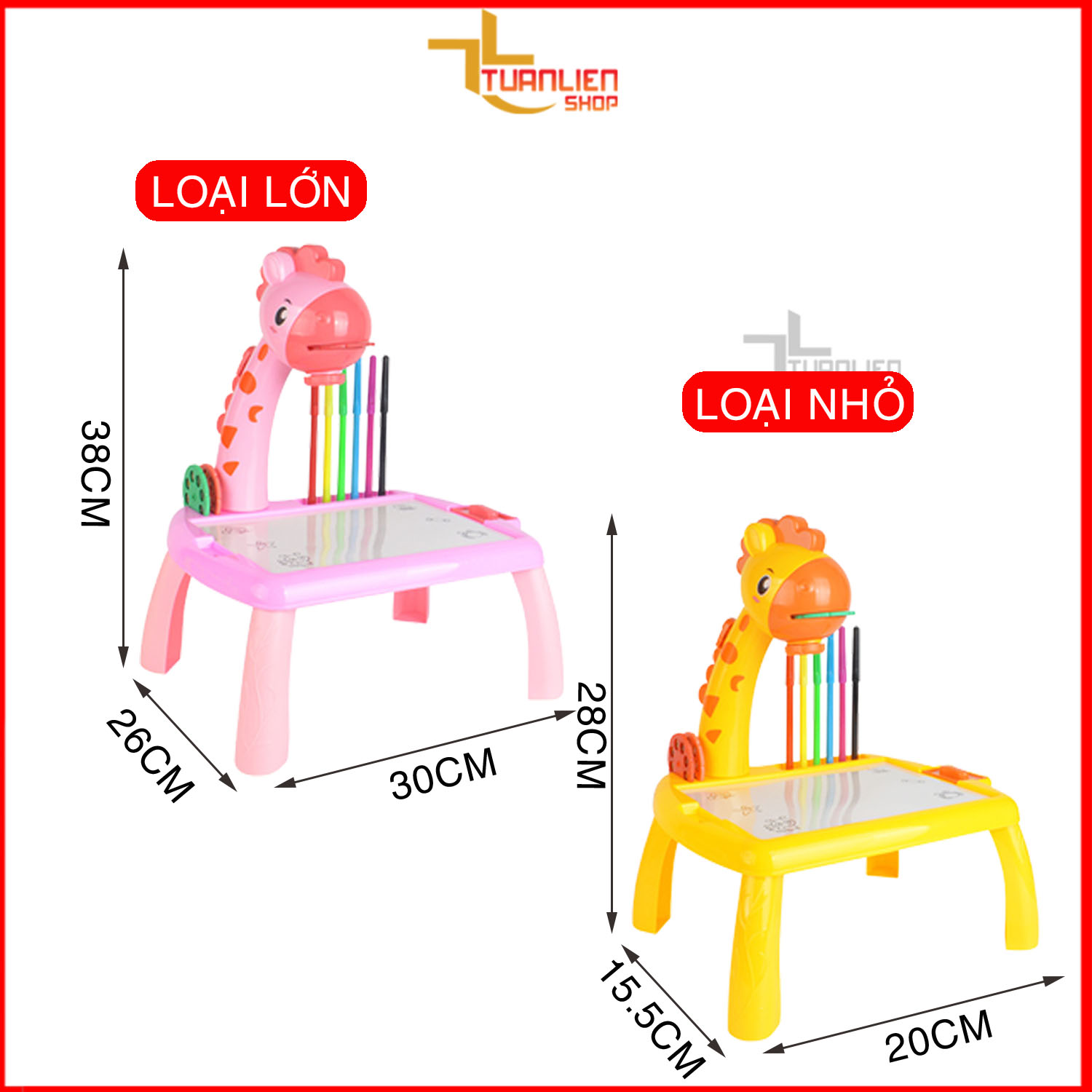 Bàn vẽ tranh thông minh có đèn chiếu sáng cho bé tập vẽ - Máy chiếu vẽ tranh cho bé tập vẽ và tô màu hình hươu
