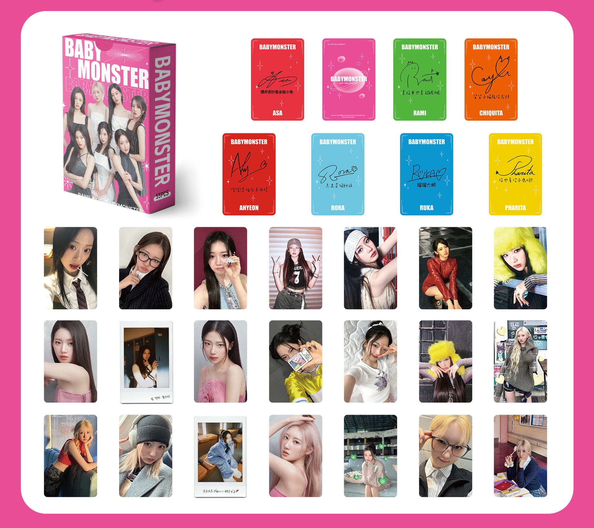 Set 55 lomo card BABYMONSTER dễ thương 2026