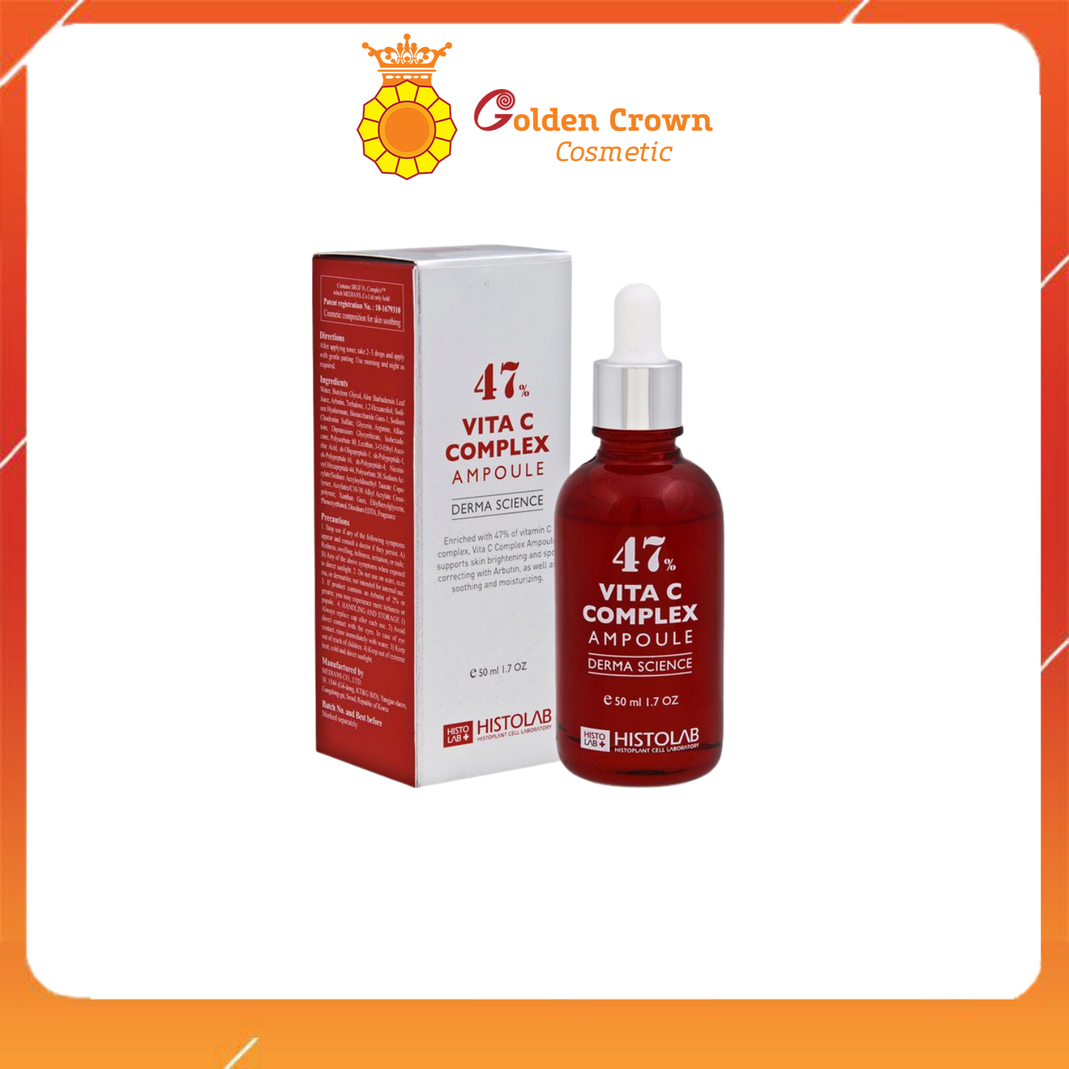 Tinh Chất Dưỡng Trắng Mờ Thâm Và Se Lỗ Chân Lông Histolab Vita C Complex Ampoule 47% 50Ml