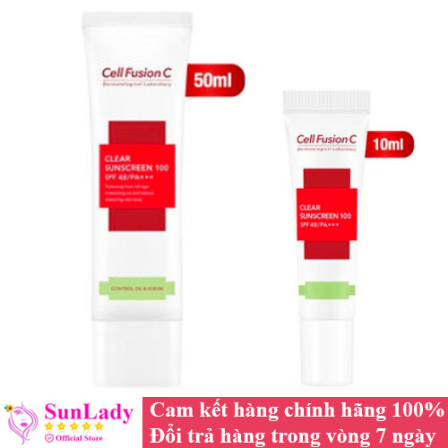 Kem Chống Nắng Hàn Quốc Dành Cho Da Nhờn Cell Fusion C Clear Suncreen 100 SPF 48/PA+++ Chính hãng