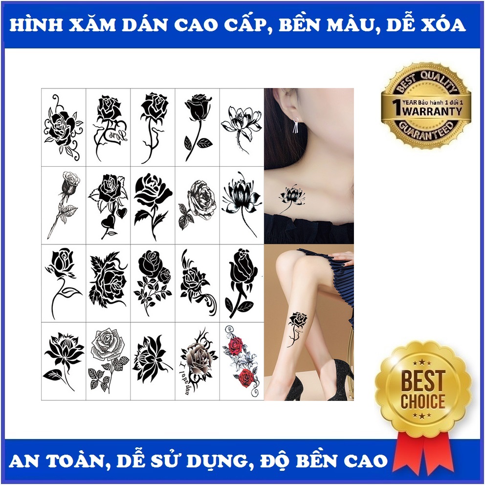 HCM]COMBO 40 TẤM HÌNH XĂM DÁN TATTOO - CÓ TỪ 200-320 MIẾNG DÁN HÌNH XĂM (  lông vũ + ngôi sao + bướm 3D + thiên thần + chữ + hoa ...) | Lazada.vn