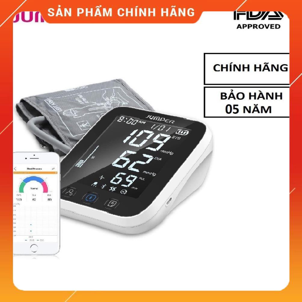 [Hcm](Fda Hoa Kỳ + Xuất Usa) Máy Đo Huyết Áp Bắp Tay Jumper Jpd - Ha121 Kết Nối Bluetooth + App Bh 5 Năm