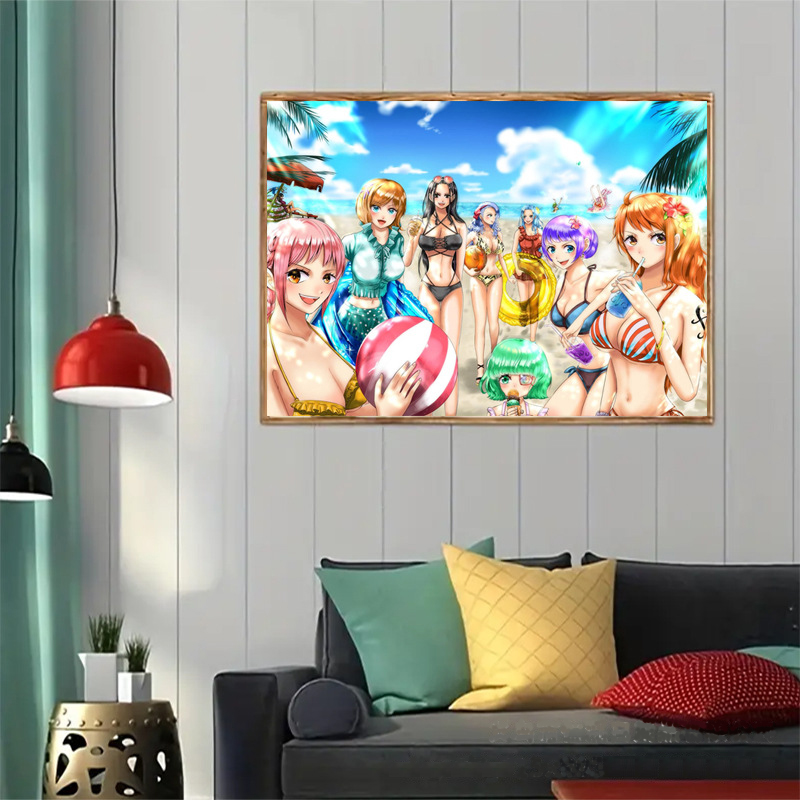 Tranh đính đá tự làm One Piece - Đảo hải tặc Mẫu mới đẹp đính full tranh 40*50cm - tự đính