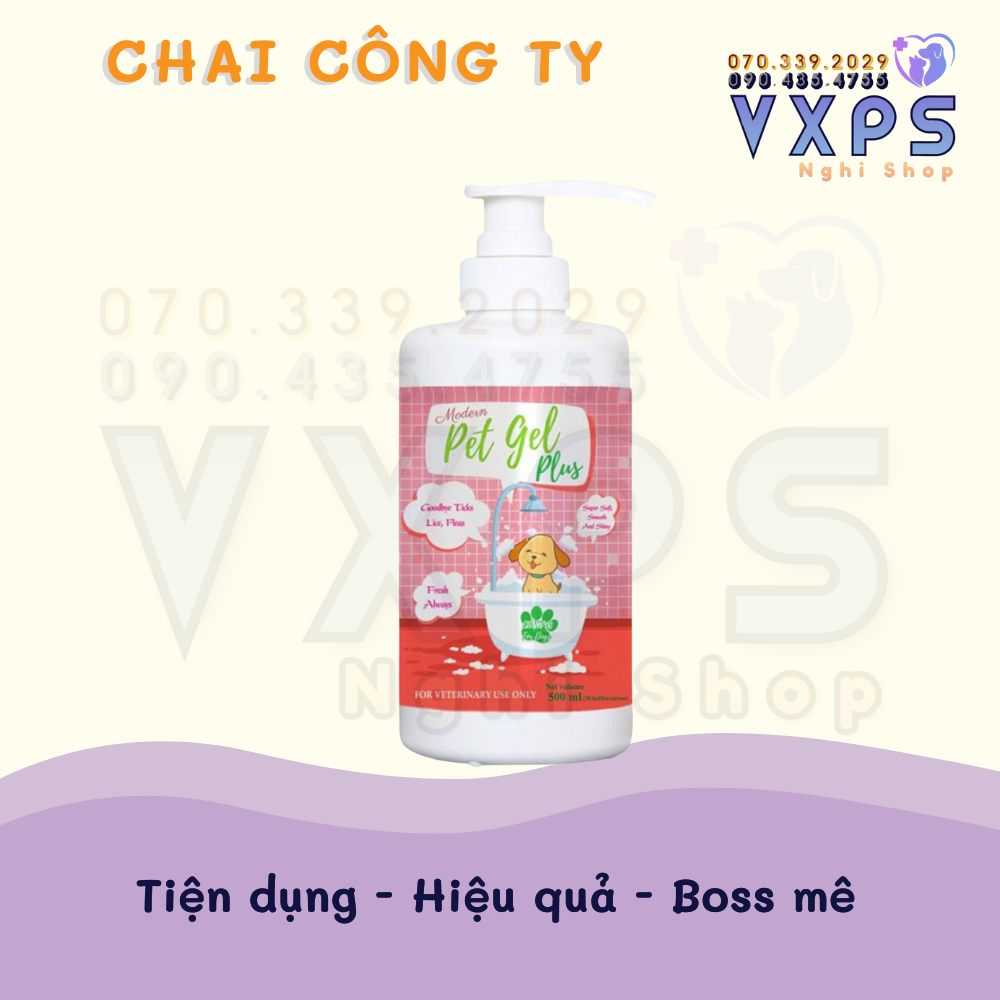 [GIẢM ĐẾN 20% Ở XU] SỮA TẮM TRỊ VE RẬN BỌ CHÉT CHO THÚ CƯNG CHÓ MÈO Pet Gel Plus Chai 500ml Thương h