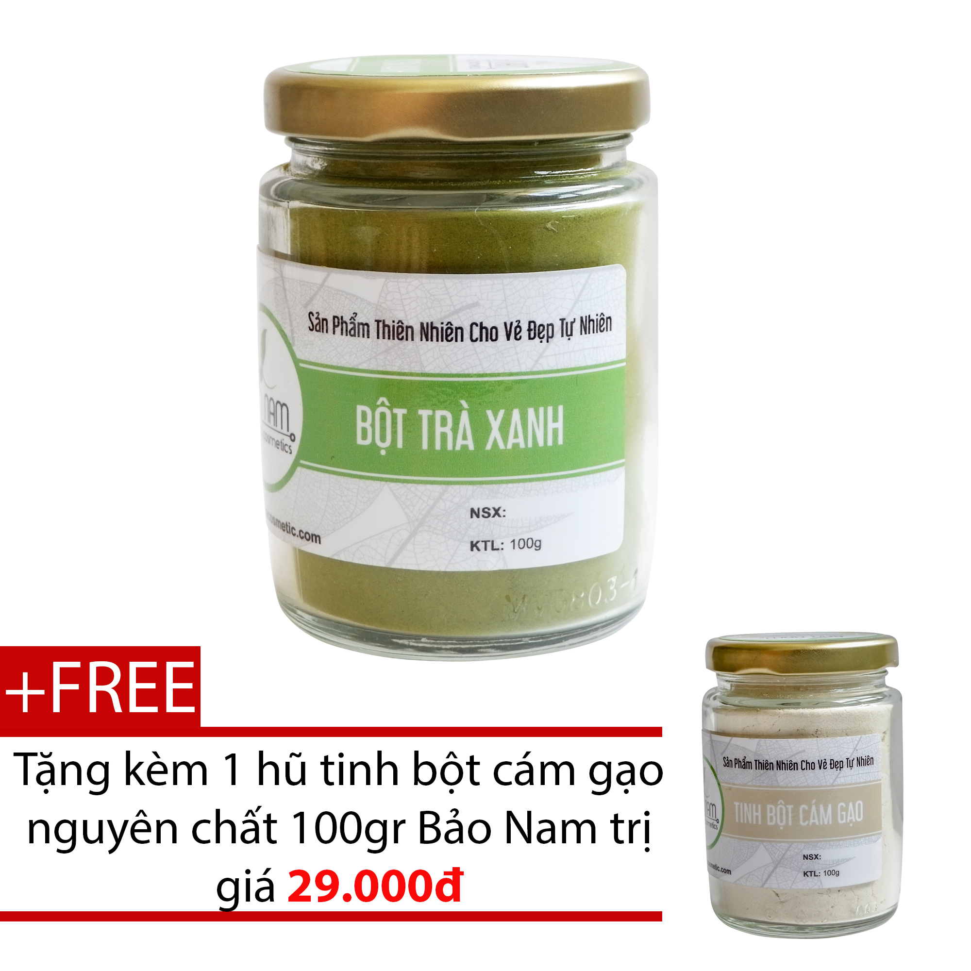 Bột Trà Xanh Nguyên Chất Bảo Lộc Bảo Nam 100G + Tặng Bột Cám Gạo Nguyên Chất 100G [ Đã Được Kiểm Nghiệm Y Tế ]