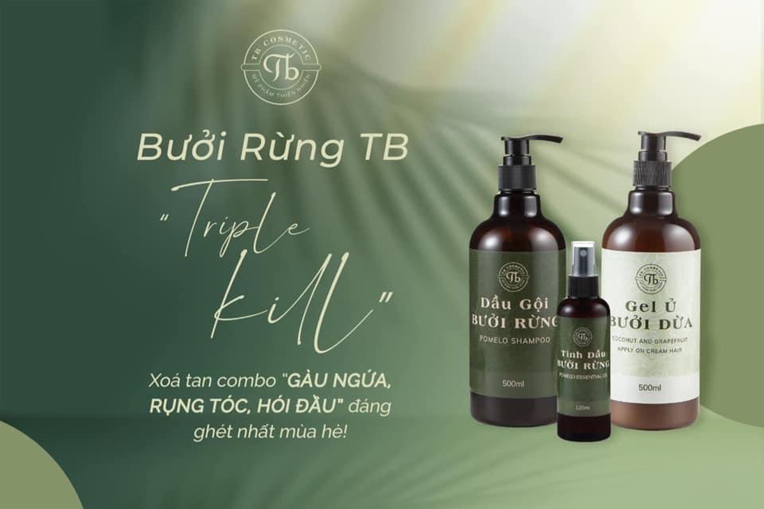 Bộ 3 Bưởi rừng TB 500ml – Siêu phẩm phục hồi tóc hư tổn – Nàng tự tin tóc đẹp không lo gãy rụng