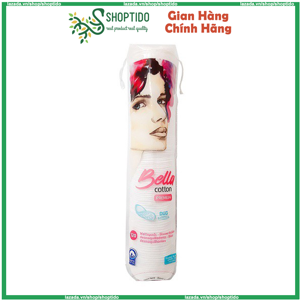 Bông Tẩy Trang Bella Túi 100 120 Miếng Hỗ Trợ Làm Sạch Da Cotton Premium Duo Npp Shoptido