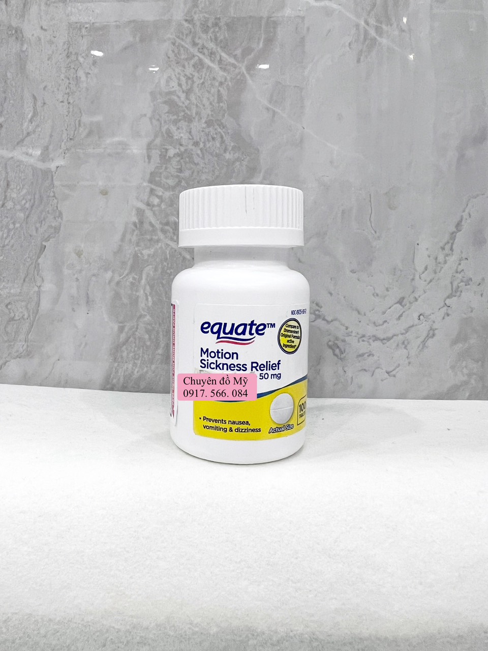 Date T4/2027_ Equate Motion Sickness 50mg 100 Viên – Giảm Nhanh Say Tàu Xe Từ Mỹ