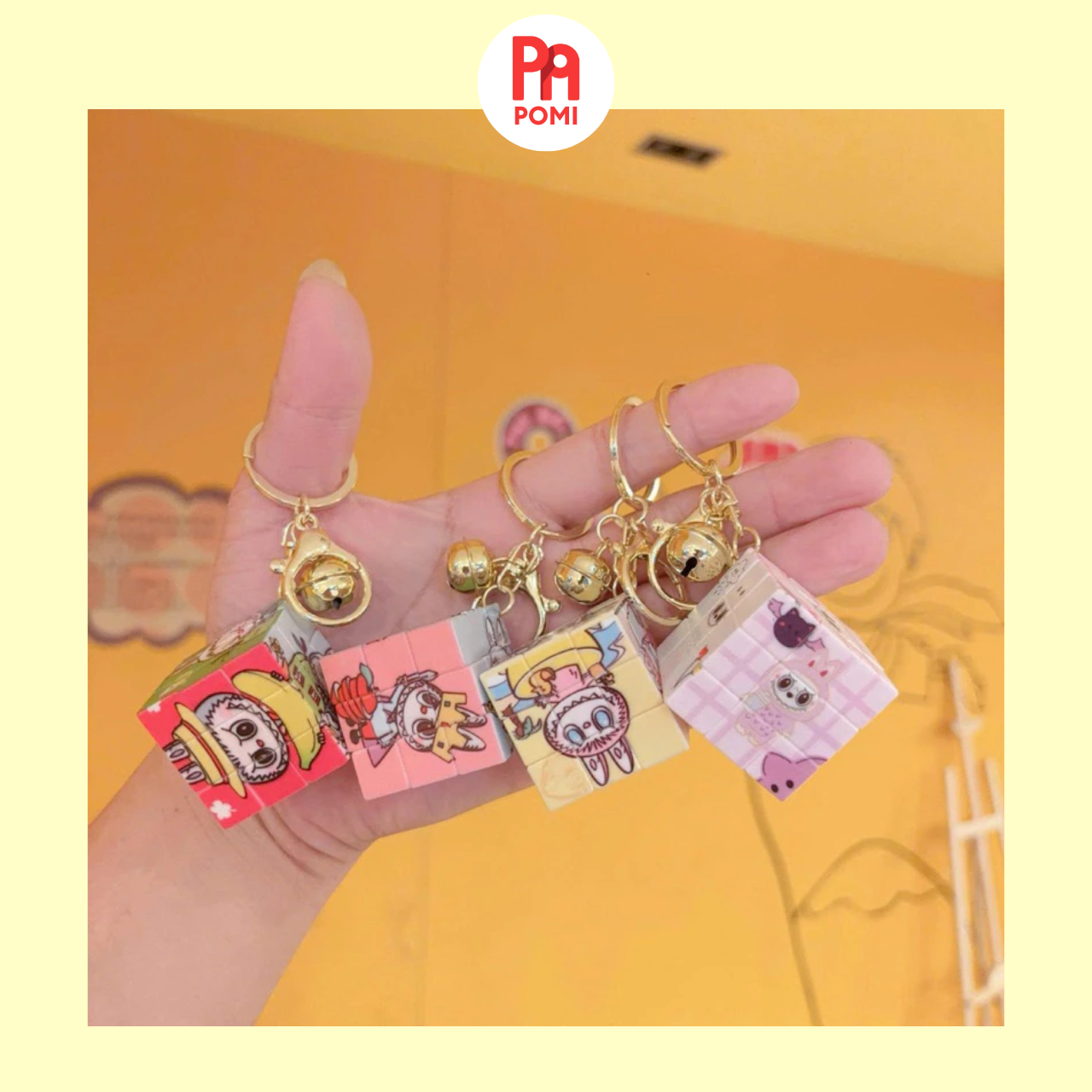 Labubu Capybara - Móc Khóa Rubik Mini Kèm Chuông Dễ Thương Móc Khóa Rubik Móc Khoá Balo Móc Khoá Cặp